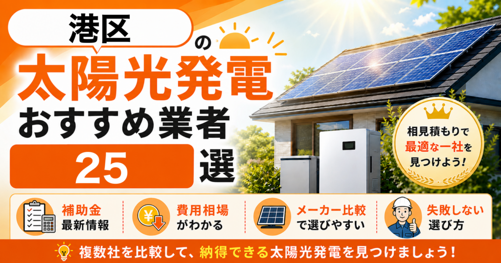 港区の太陽光発電おすすめ業者25選｜補助金の活用方法・失敗しない選び方